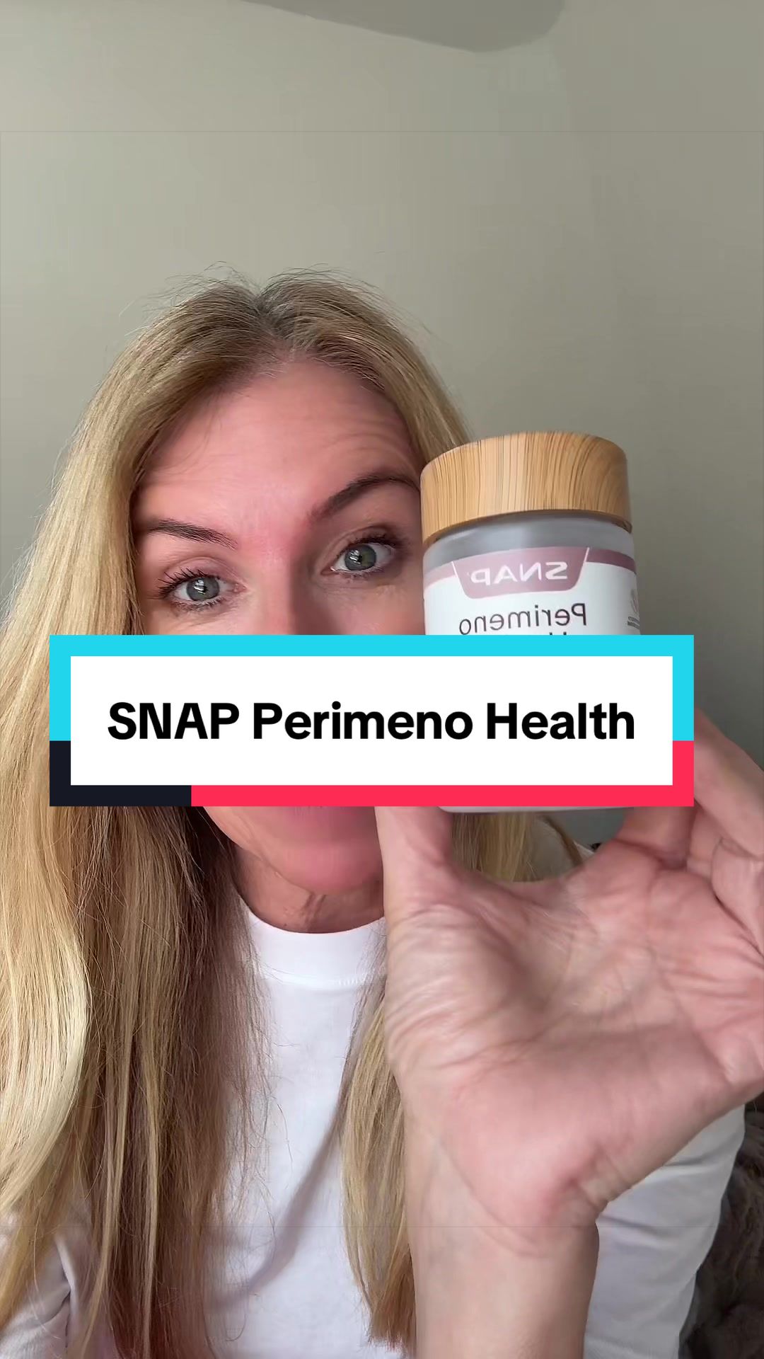 TikTok post by @givingnoshitsat50 for Snap Supplements. Caption reads: Adding Snap’s Perimeno Health supplement into my....