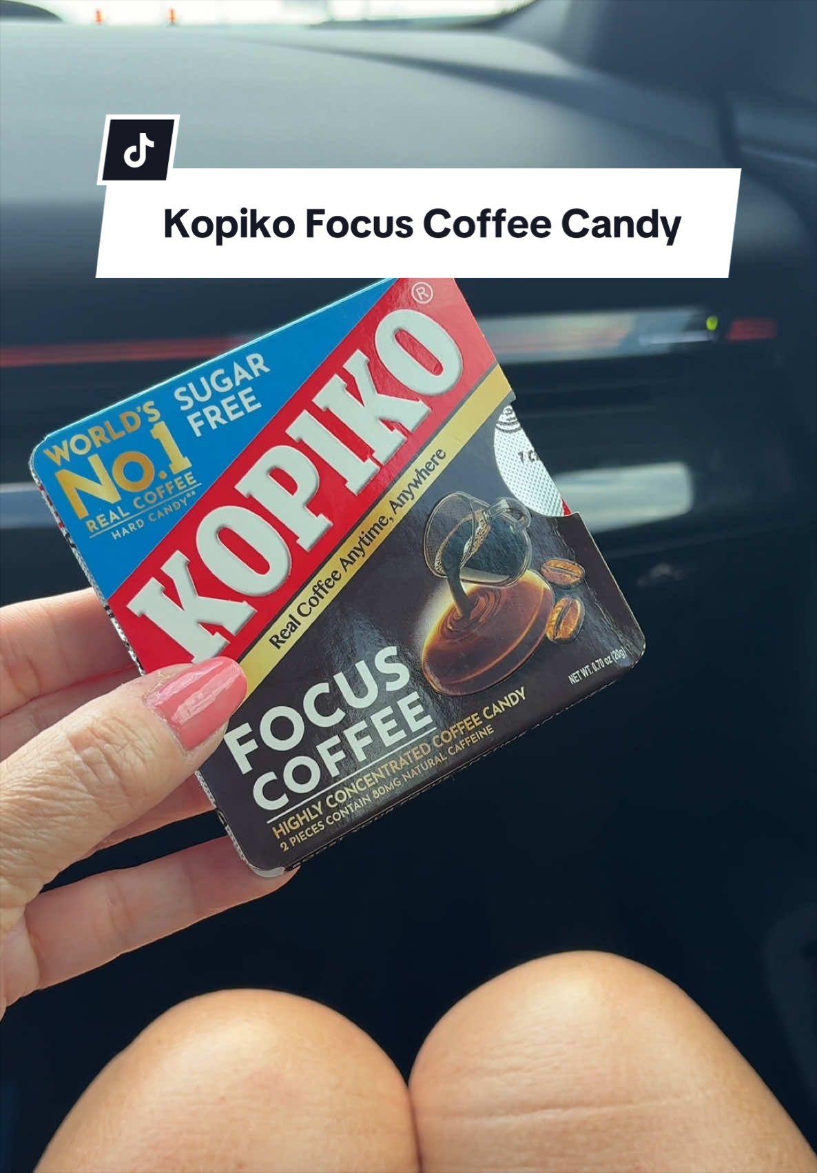 TikTok post by @mariab1006 for Kopiko USA. Caption reads: POV: surviving the 3PM crash with Kopiko Focus ⚡☕....
