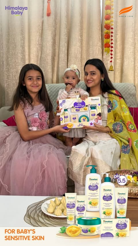 Instagram post by @awesome_life_of_ketki for Himalaya Babycare. Caption reads: This Ganesh chaturthi celebrate the little moments....