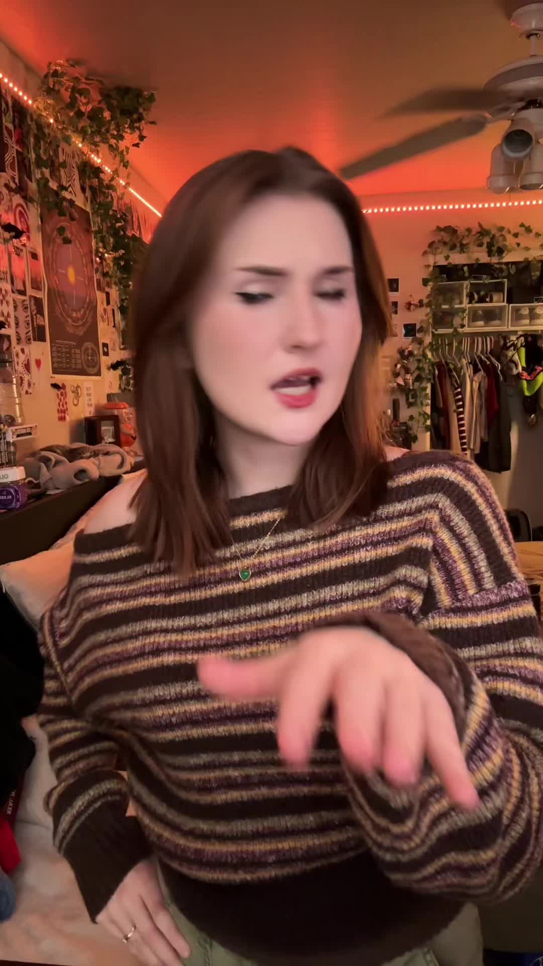 TikTok post by @masvir.go2 for pacsun. Caption reads: @pacsun PLZ RESTOCK THE COSETTE SWEATER I BEG OF....