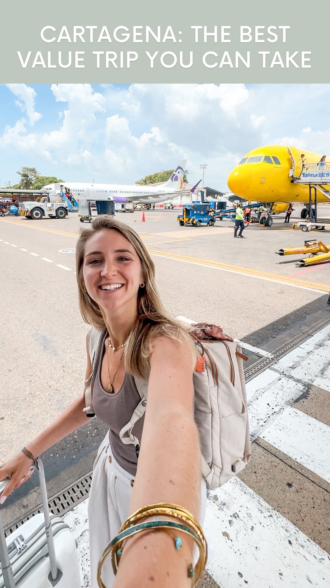 Instagram post by @amandamoniquebrown for Spirit Airlines. Caption reads: save for must-do’s in Cartagena! 👇

Cartagena is....