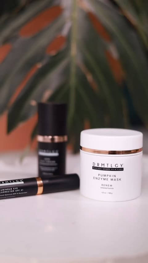 Instagram post by @tanugasitashvili for DRMTLGY. Caption reads: My fav skincare routine with @drmtlgy ✨ #skincare....