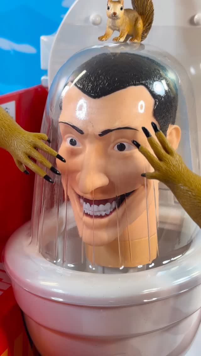 Instagram post by @squirrelstampede for Bonkers Toys. Caption reads: Skibidi Toilet Deluxe RC! New fall 2025 items at....