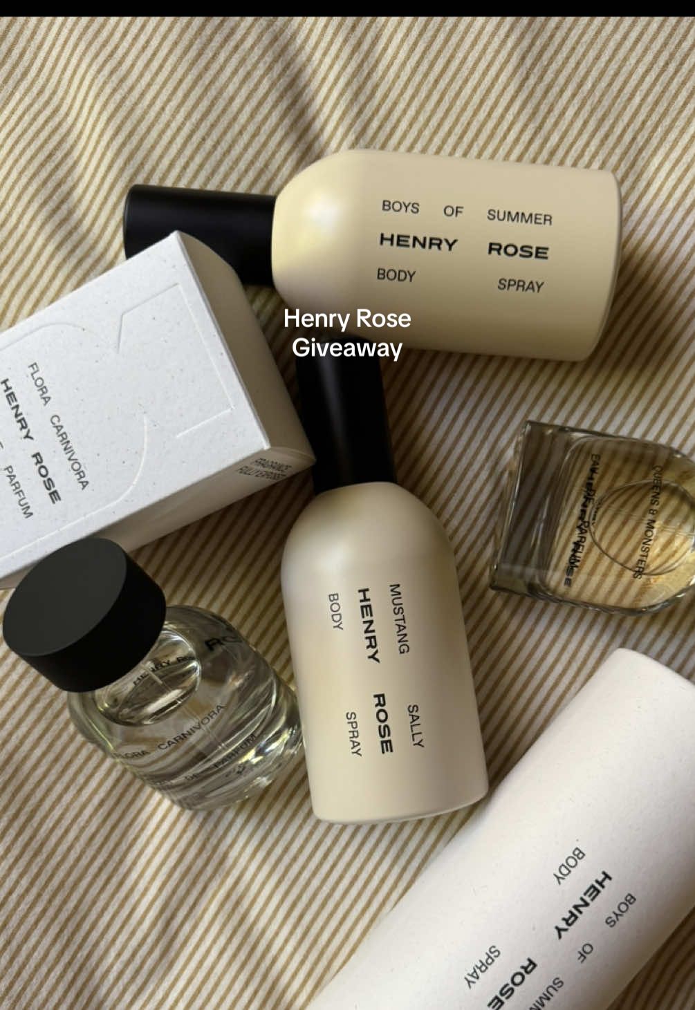 TikTok post by @bookbinch for Henry Rose. Caption reads: I'm partnering with @Henry Rose to give away a....