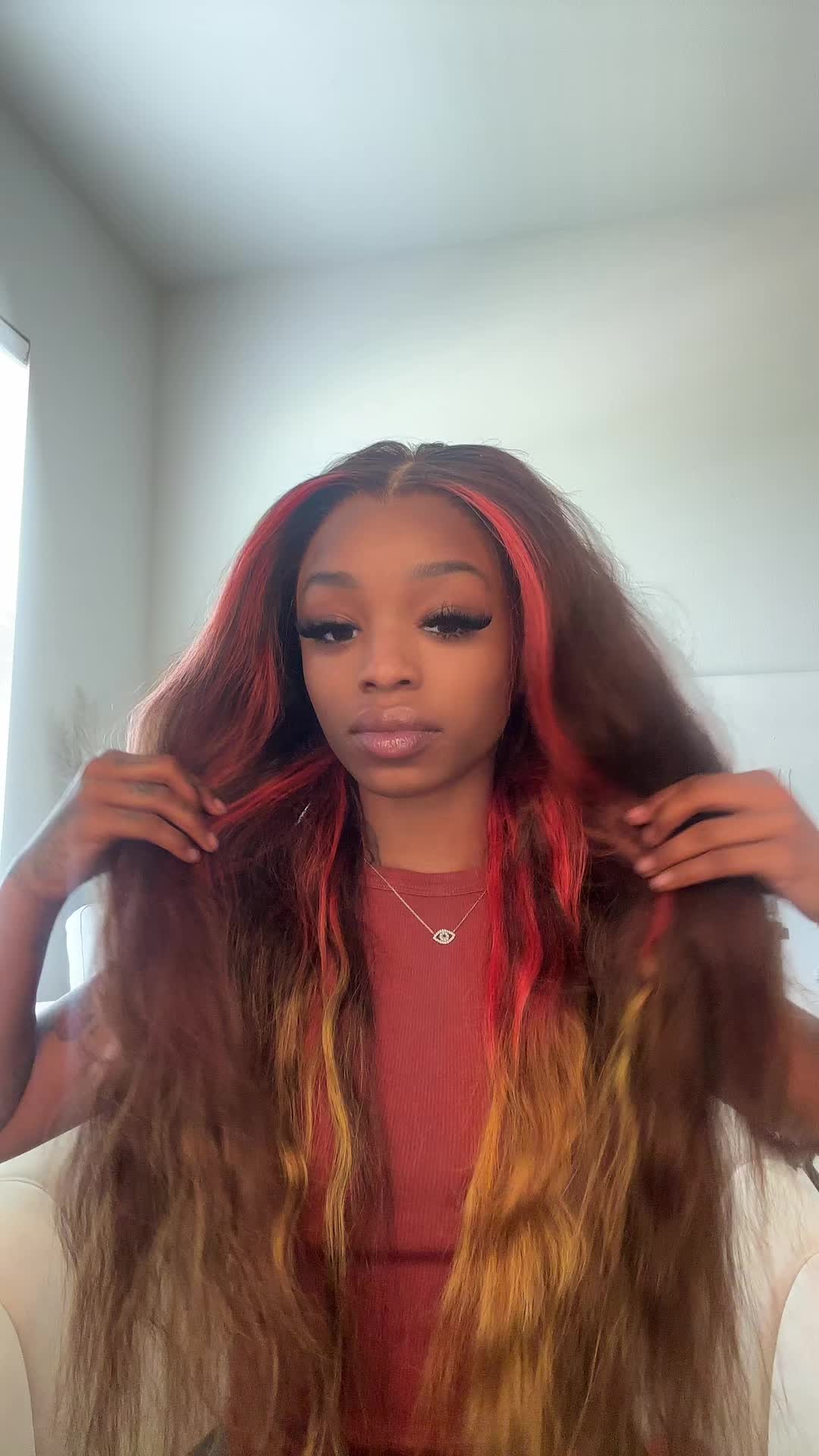 TikTok post by @wh0.nia for Eullair. Caption reads: hair from @eullair hair ❣️hair linked in bio, (....