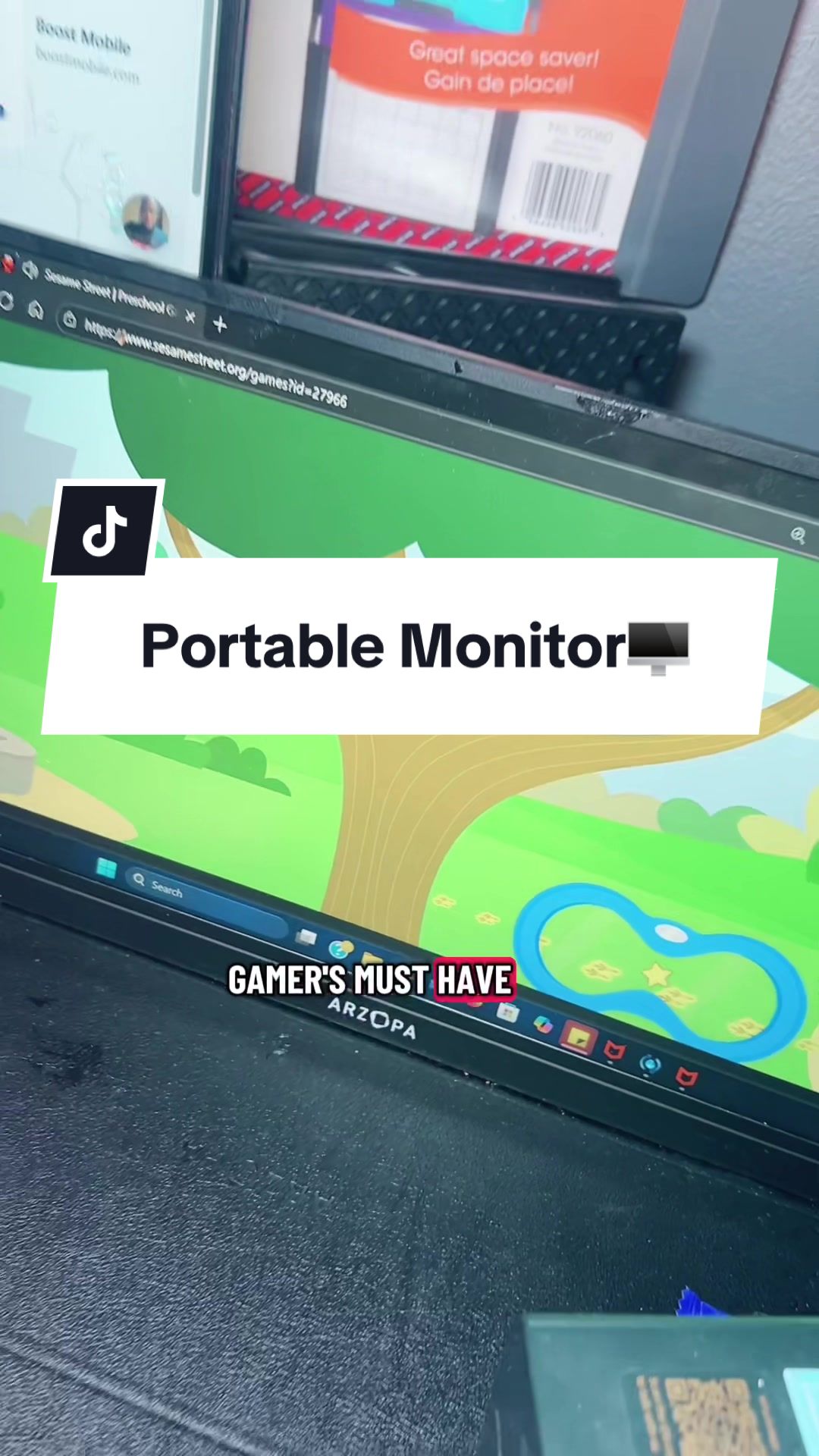 TikTok post by @sweetsuncut for ARZOPA. Caption reads: [...] 🔌✨ Game harder, work smarter.@ARZOPA....