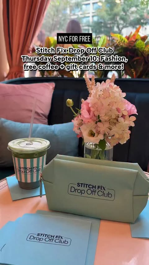 Instagram post by @nyc_forfree for Stitch Fix. Caption reads: Stitch Fix Drop Off Club Thursday September 10:....