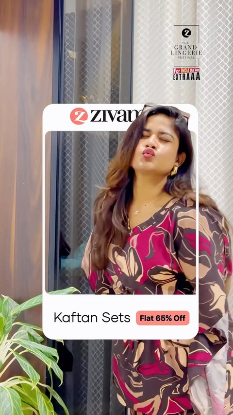 Instagram post by @swethaa_naidu for Zivame. Caption reads: [...] night suits starting at ₹299? 👀 Only on....