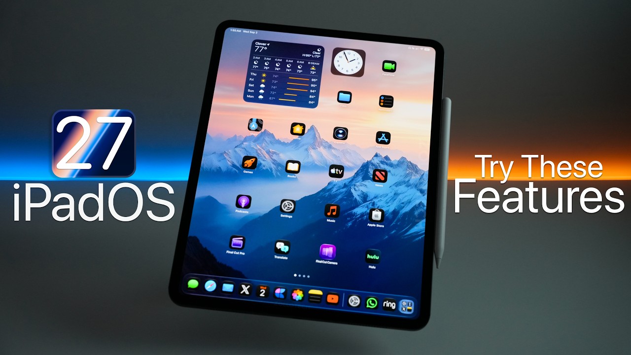 YouTube post by @zollotech for Paperlike. Caption reads: Get Paperlike here: iPadOS 27 brings many new....