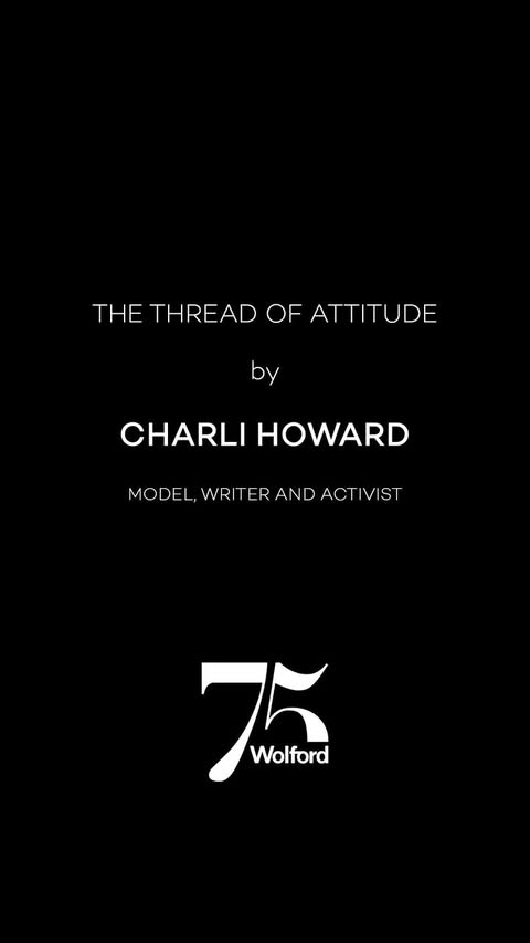 Instagram post by @charlihoward for Wolford. Caption reads: Model, activist and author @charlihoward believes....