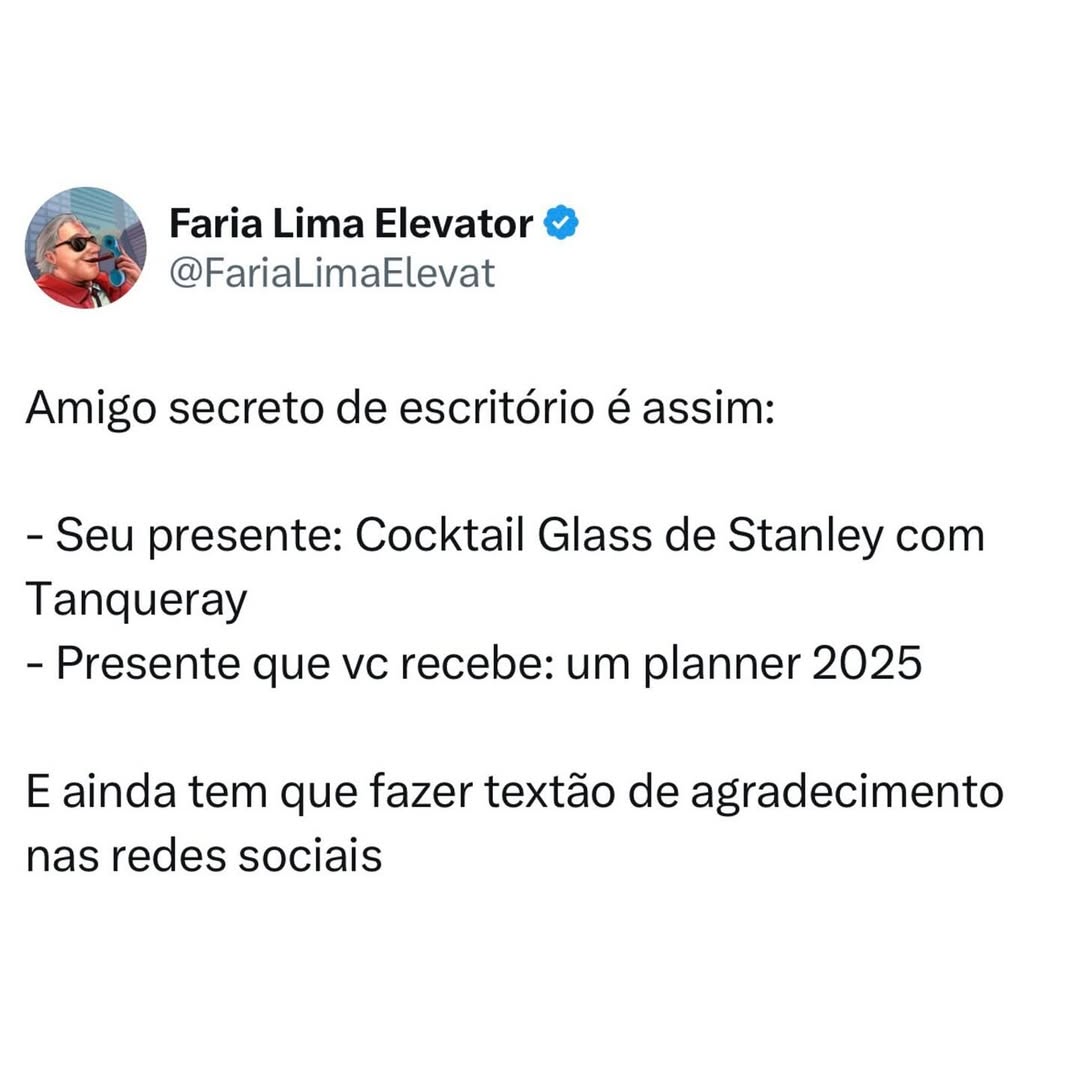 Instagram post by @farialima.elevator for Tanqueray. Caption reads: Está aberta a temporada de stories com a taça....