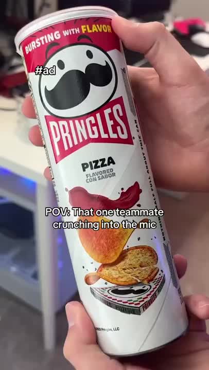 TikTok post by @legiqn for Pringles. Caption reads: #ad The WHOLE squad deserves @Pringles 😂....