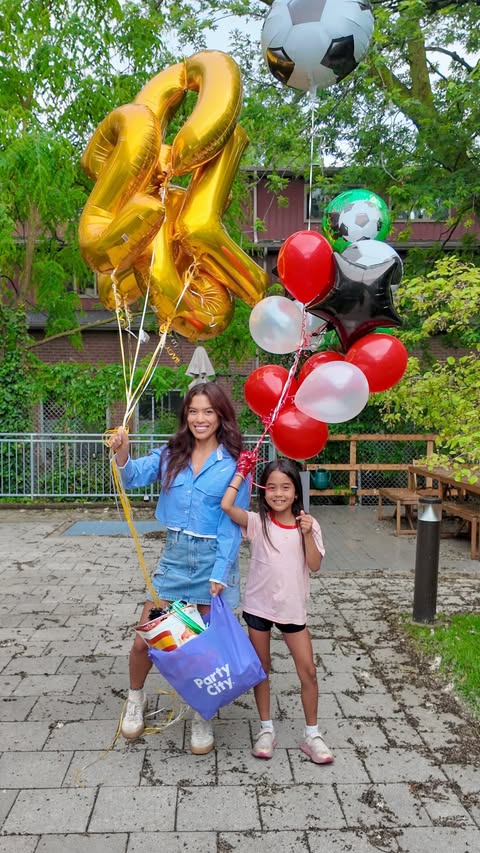 Instagram post by @trishaenriquez for Party City. Caption reads: [...] team. We found everything we needed at....