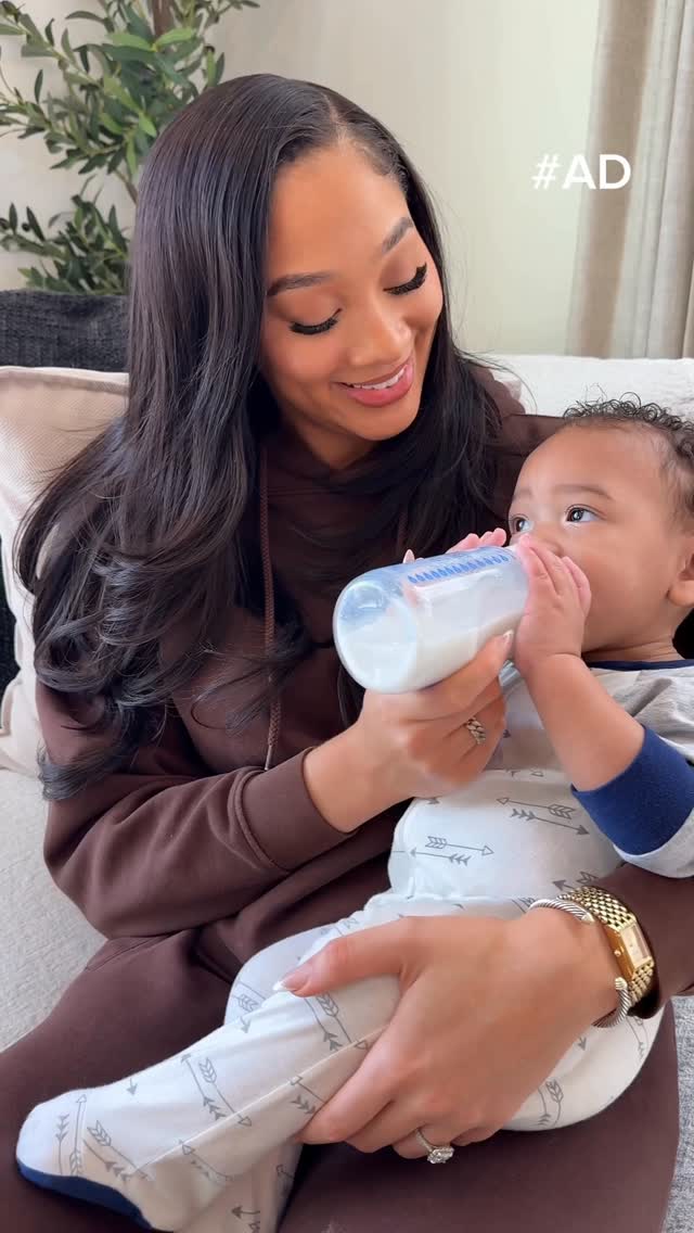 Instagram post by @iman.alford_ for Enfamil. Caption reads: #ad When Carter’s tummy is happy, our whole house....