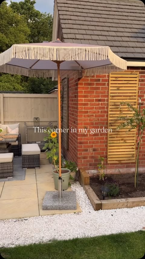 Instagram post by @makeahausahome for Blinds 2go. Caption reads: [...] best thing about our new pergola from....