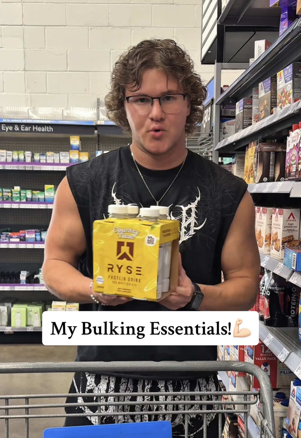TikTok post by @cjspencerfit for RYSE Supplements. Caption reads: My bulking essentials!💪🏻 @RYSE Supplements Code:....
