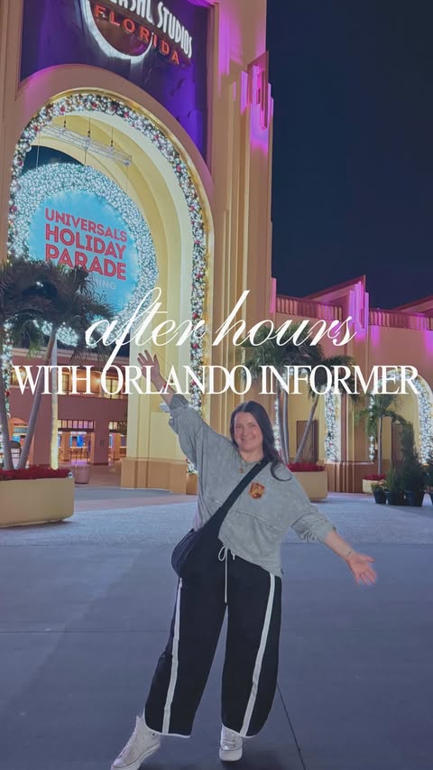 Instagram post by @mariannesoutherland for Universal Orlando Resort. Caption reads: Come with me to the Orlando Informer Meetup at....
