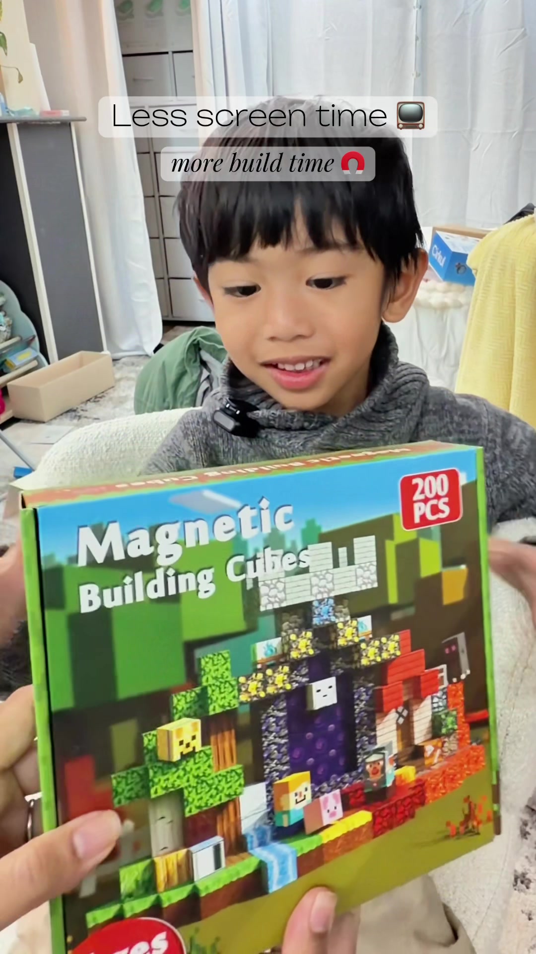 TikTok post by @sasay.glifts for Magnetopia. Caption reads: [...] building cube with Daddy 🫶🏻🧲 @Magnetopia....