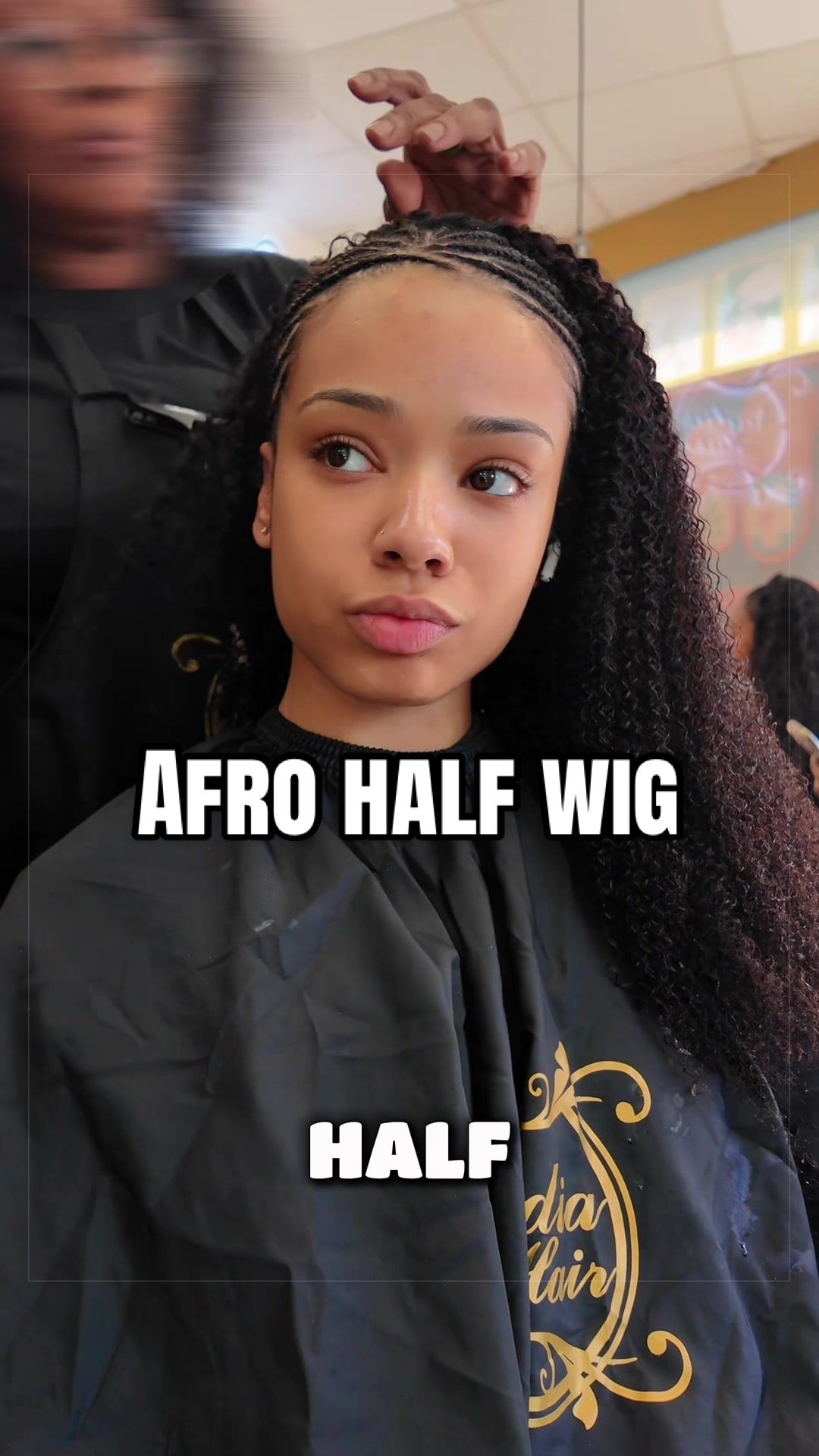 TikTok post by @levaeh03 for OQ HAIR WIG. Caption reads: Such and easy style @OQ HAIR WIG #halfwig....