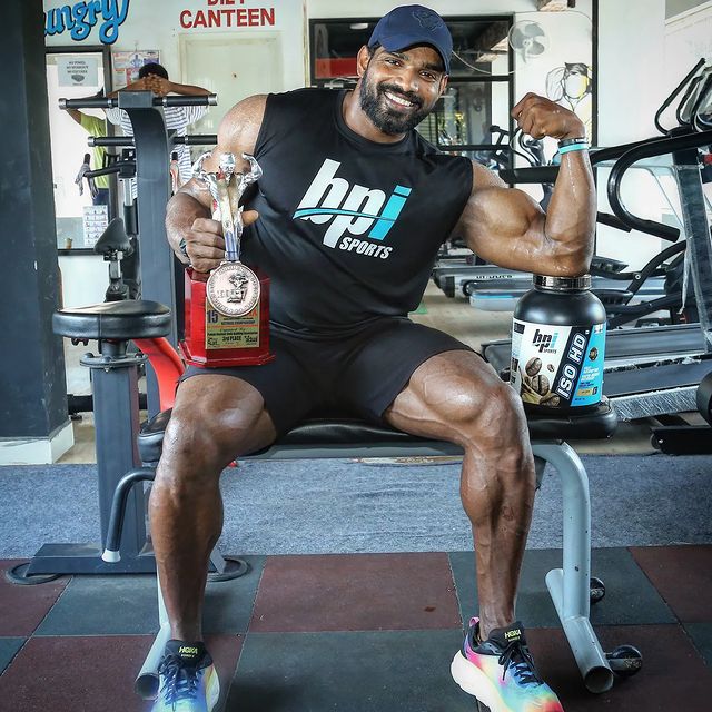 Instagram post by @rk_mohan_ for BPI Sports. Caption reads: NUTRITION SPONSOR:@bpisports_india #Throwback# to....