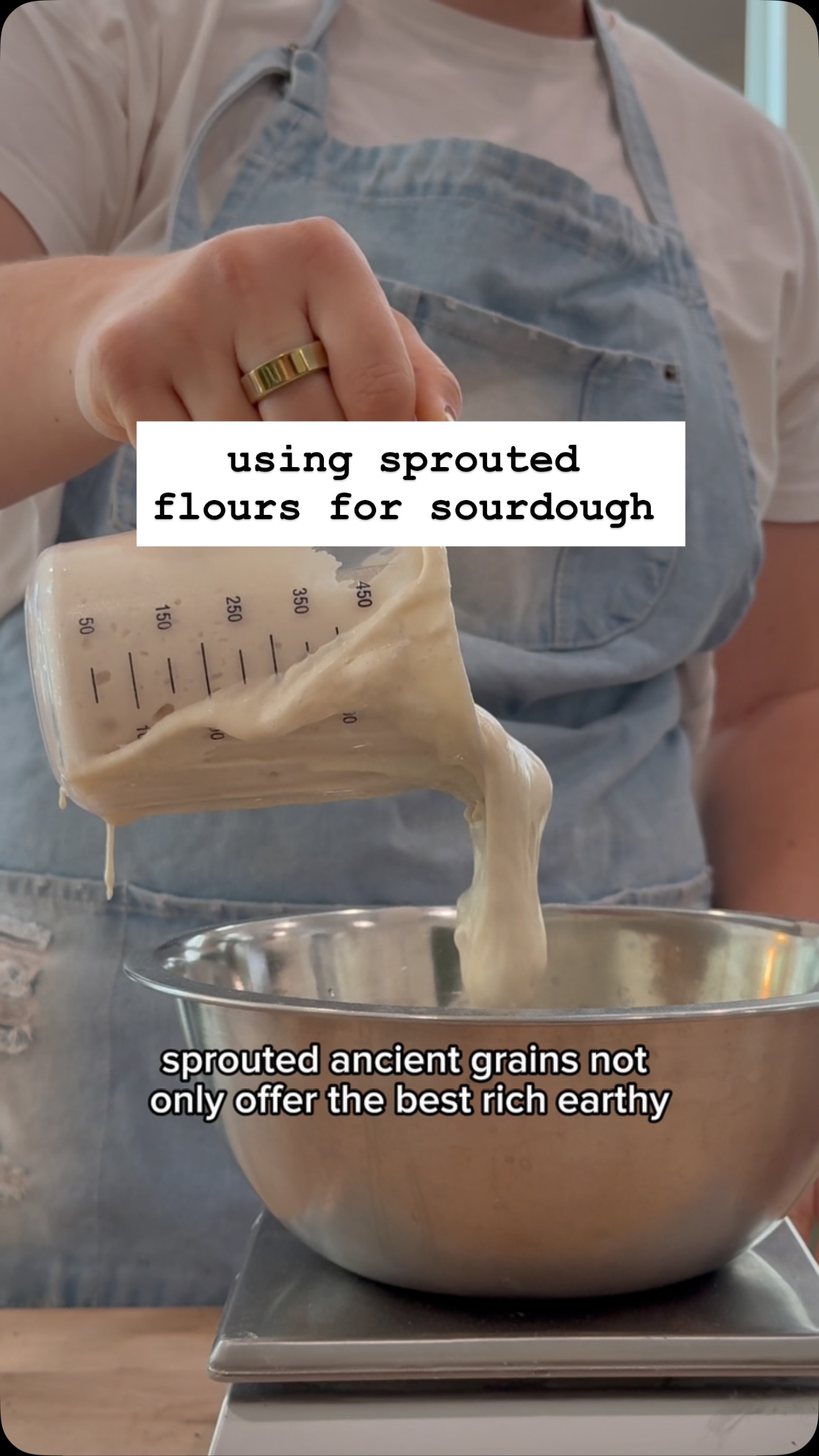 Instagram post by @mrs_sourdough_ for One Degree Organic Foods. Caption reads: say hello to our favorite flours to experiment....