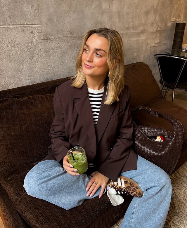 Instagram post by @sterrevwijlen for NA-KD. Caption reads: Merry Merry Matcha 🎄🍵✨

 @nakdfashion discount....