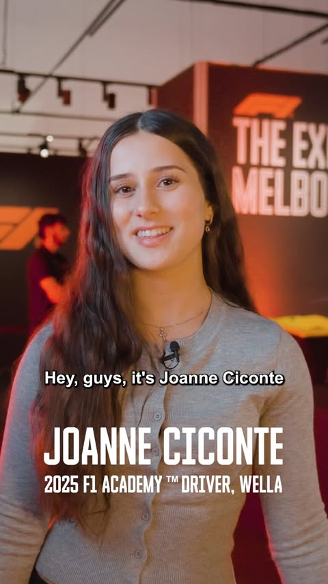 Instagram post by @joanneciconte for Sony Music. Caption reads: Step inside The F1® Exhibition Melbourne with F1....