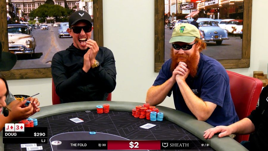 Instagram post by @dougpolkpoker for Sheath Underwear. Caption reads: [...] 2 OF @thefoldpoker POWERED BY....