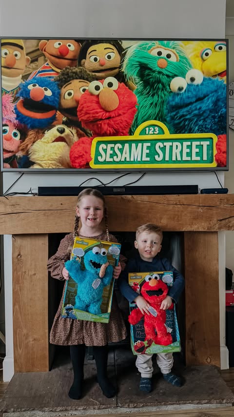 Instagram post by @theshaddickssystem for Just Play. Caption reads: [...] & Sesame Street Tickle Me Elmo from....