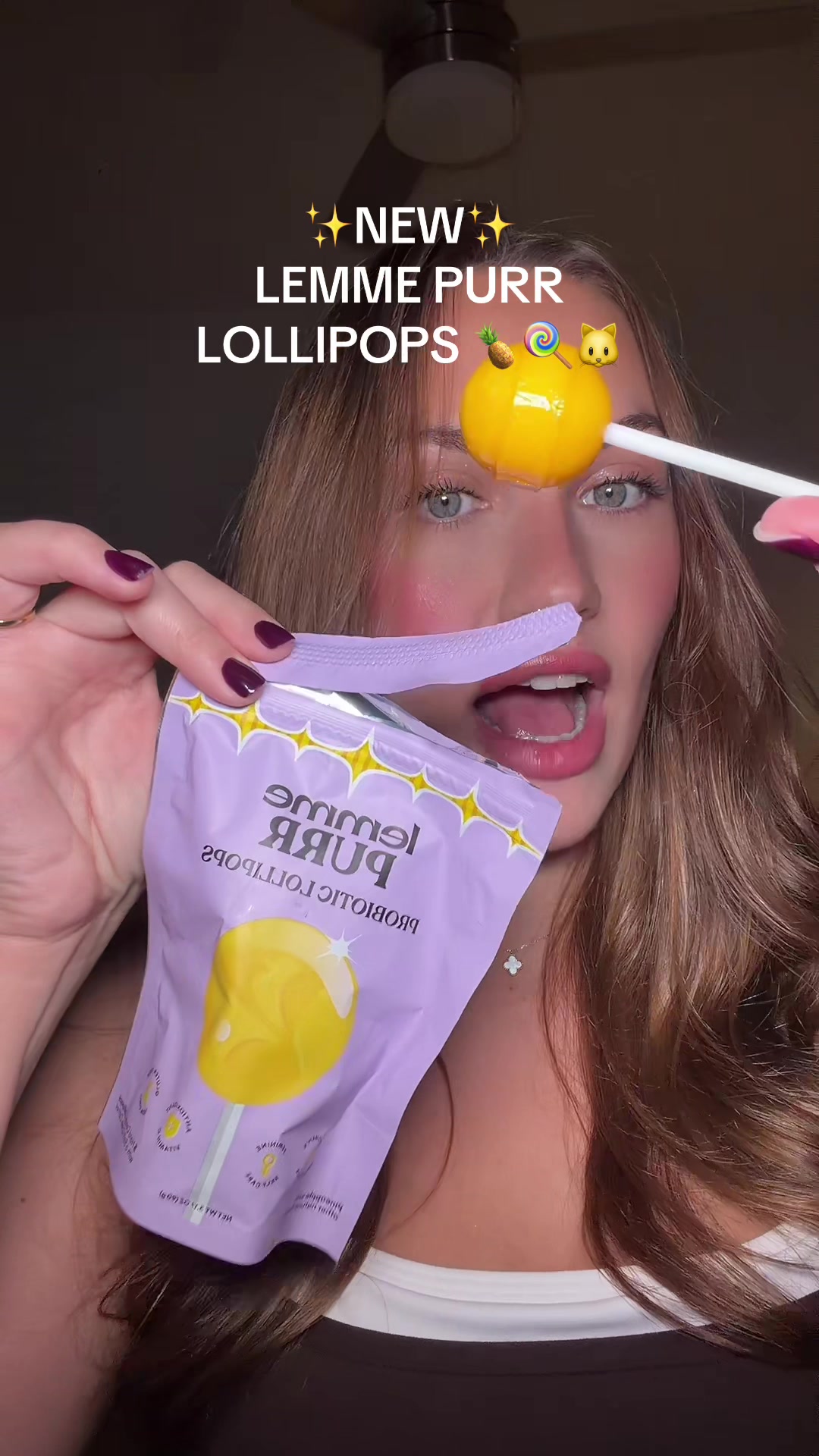 TikTok post by @daniellamagee for Lemme. Caption reads: FINALLY!!!👀🐱✨🍍🍭 @lemme #tiktokshopcreatorpicks....