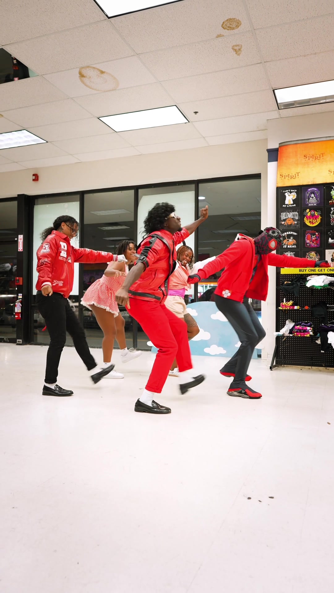 TikTok post by @swisher3x for Spirit Halloween. Caption reads: HALLOWEEN VIBES (2025) 🎃👻🔥 @Spirit Halloween....