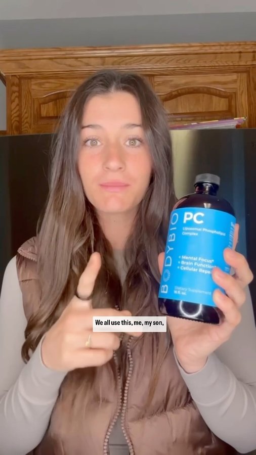 Instagram post by @thatcrunchymomkate for BodyBio. Caption reads: BodyBio PC is my family’s overall detox [...].