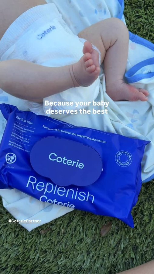 Instagram post by @ljflommom for Coterie. Caption reads: #CoteriePartner Your baby deserves the best....