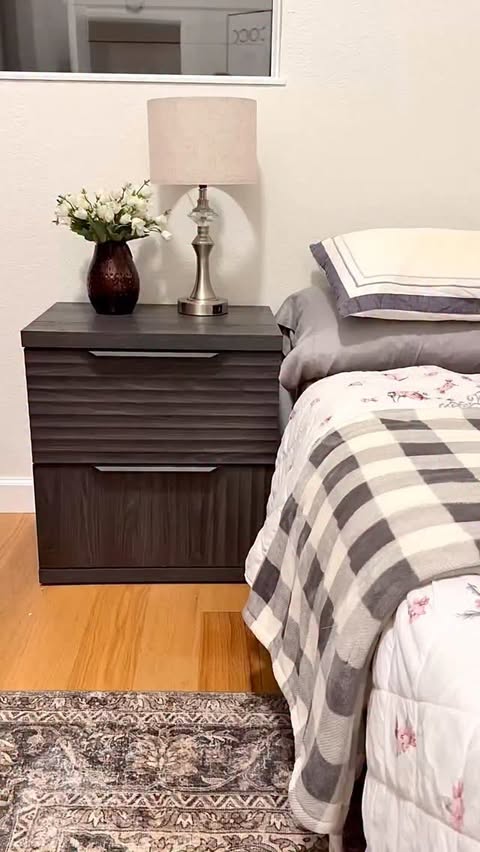 Instagram post by @blazing.glow_decor for Sicotas. Caption reads: [...] area! These fluted nightstands from @sicotas....