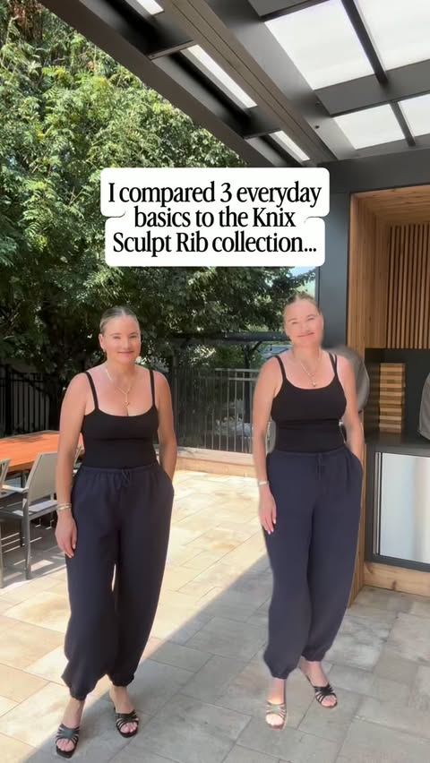 Instagram post by @mandd_shoppingg for Knix. Caption reads: [...] tank and tee side by side with the Knix....