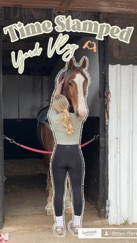 Instagram post by @toni.florentina for yfood. Caption reads: Time stamped yard vlog with @yfood ⏰🐴 keeping me....