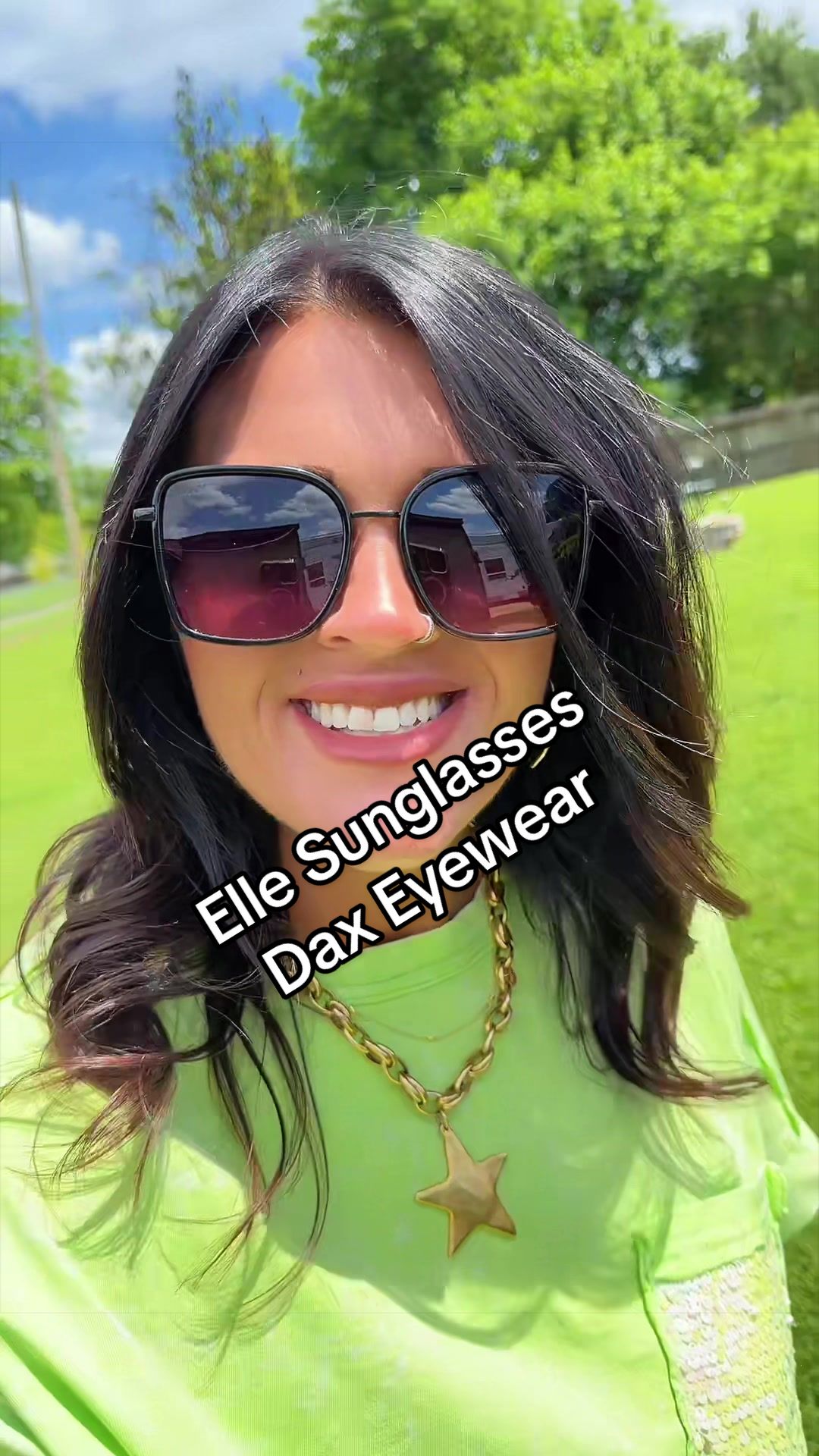 TikTok post by @hannahnappyhair for Dax Eyewear. Caption reads: [...] #TikTokShopCreatorPicks #accessories @Dax....