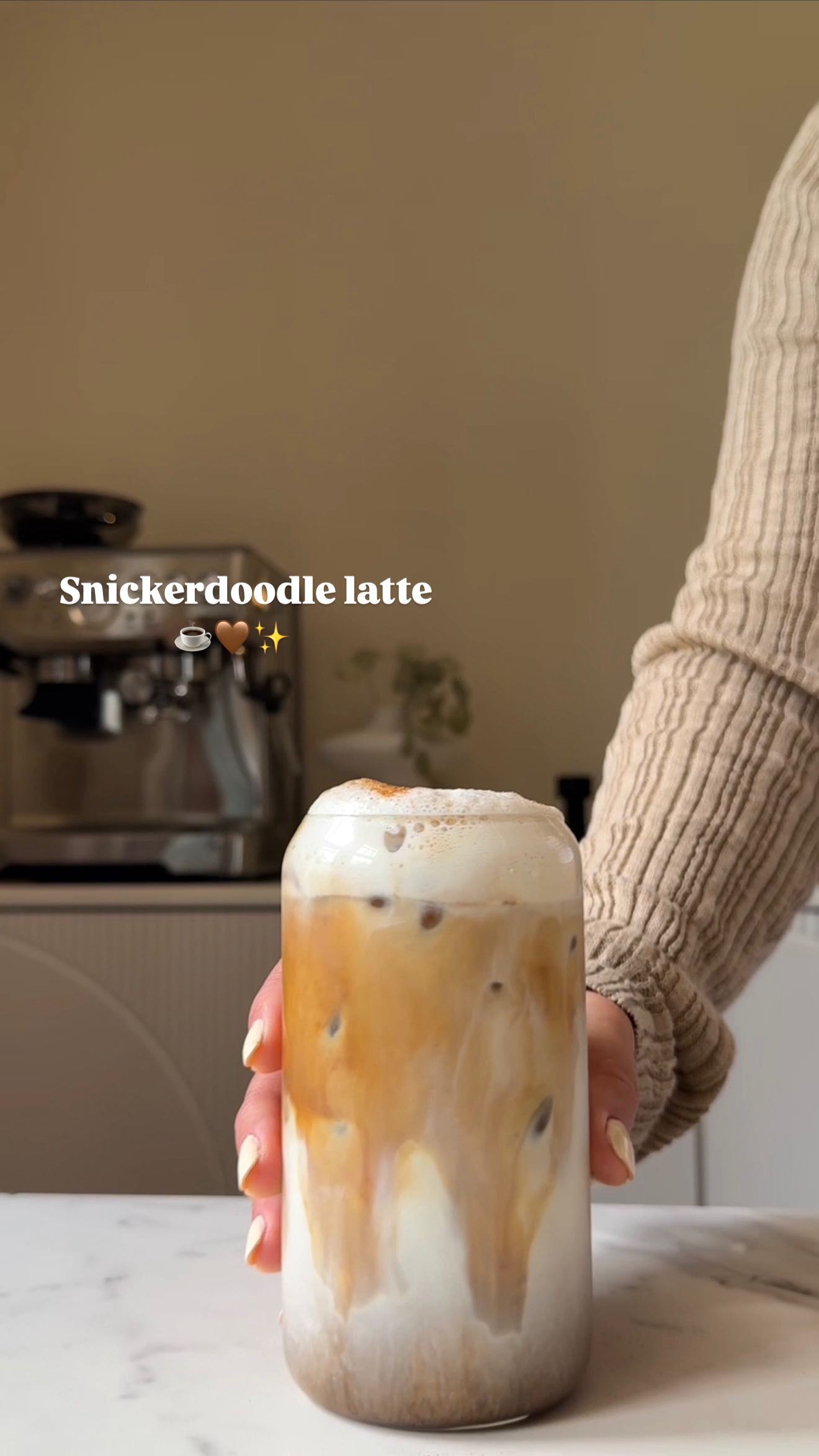 Instagram post by @coffeewithrafaela for Chobani. Caption reads: Snickerdoodle Coffee ☕️🤎✨ Your wish is my command....