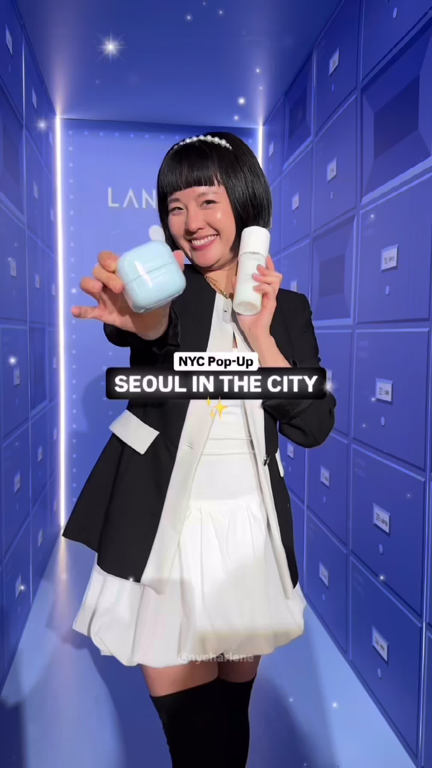 TikTok post by @nycharlene for LANEIGE. Caption reads: SEOUL IN THE CITY #amore_partner Hey New York!....