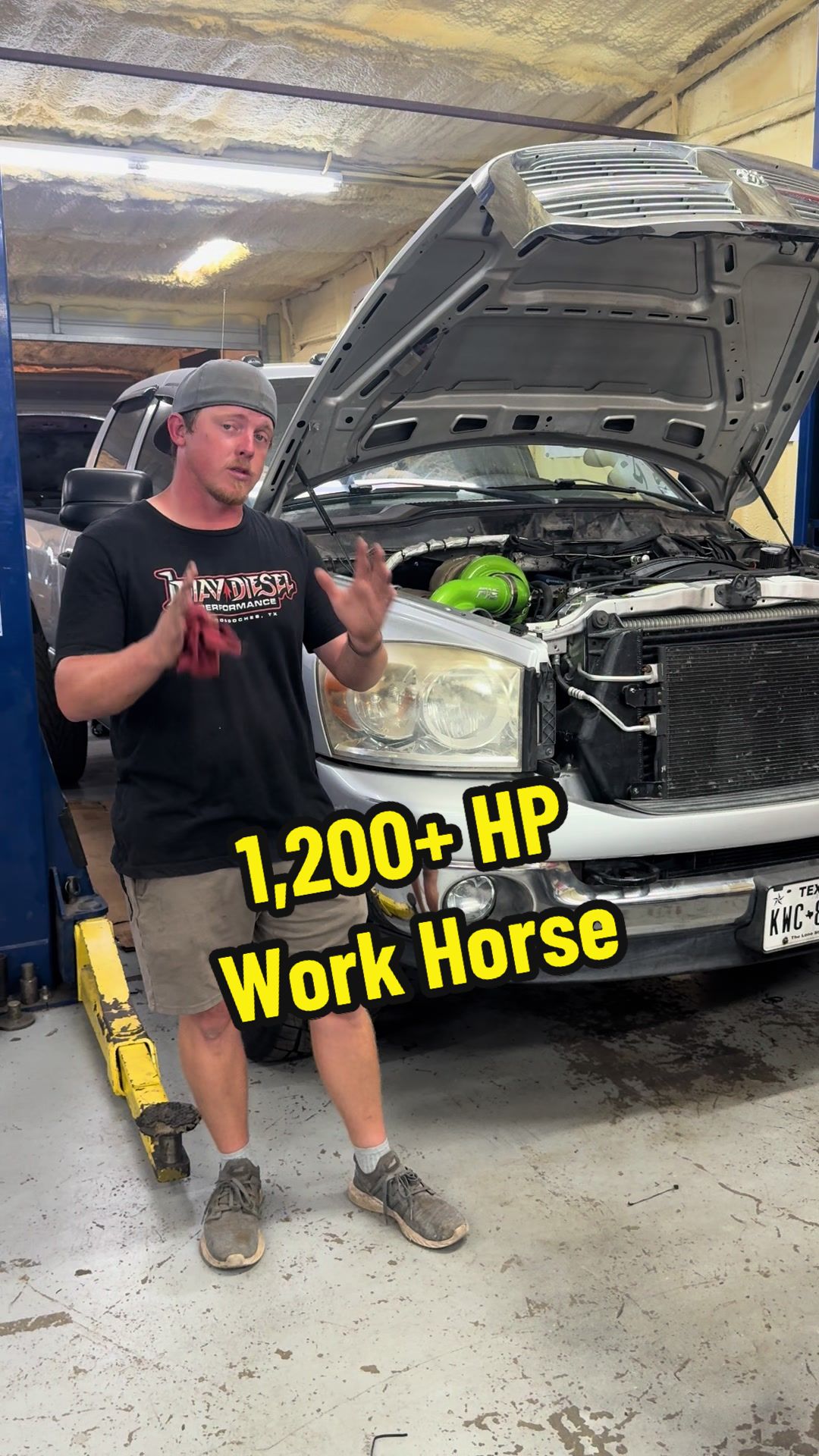 TikTok post by @1waydieselperformance for Benchmark Abrasives. Caption reads: When you want to turn you stock truck into a....