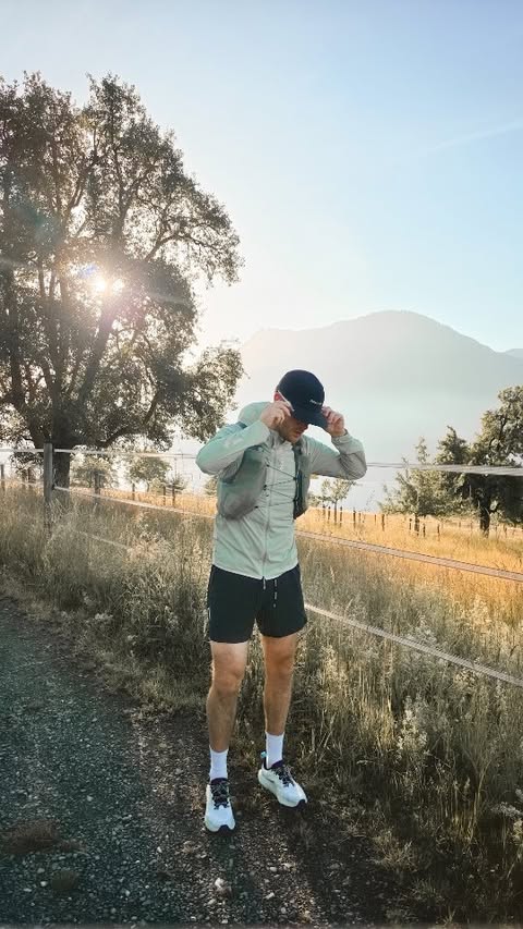 Instagram post by @hikingswiss_andmore for Zalando. Caption reads: [...] weekend. Current trail running fit from....