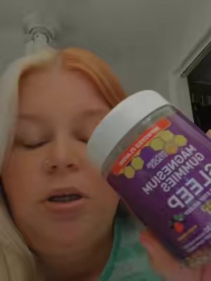 TikTok post by @megeanreviews for Natural Stacks. Caption reads: [...] #sleep #melatonin #TikTokShop @Natural....
