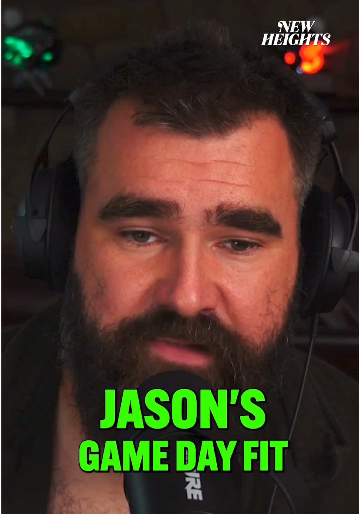 TikTok post by @newheightshow for Philadelphia Eagles. Caption reads: Jason’s gameday fit never disappointed 😂 ....