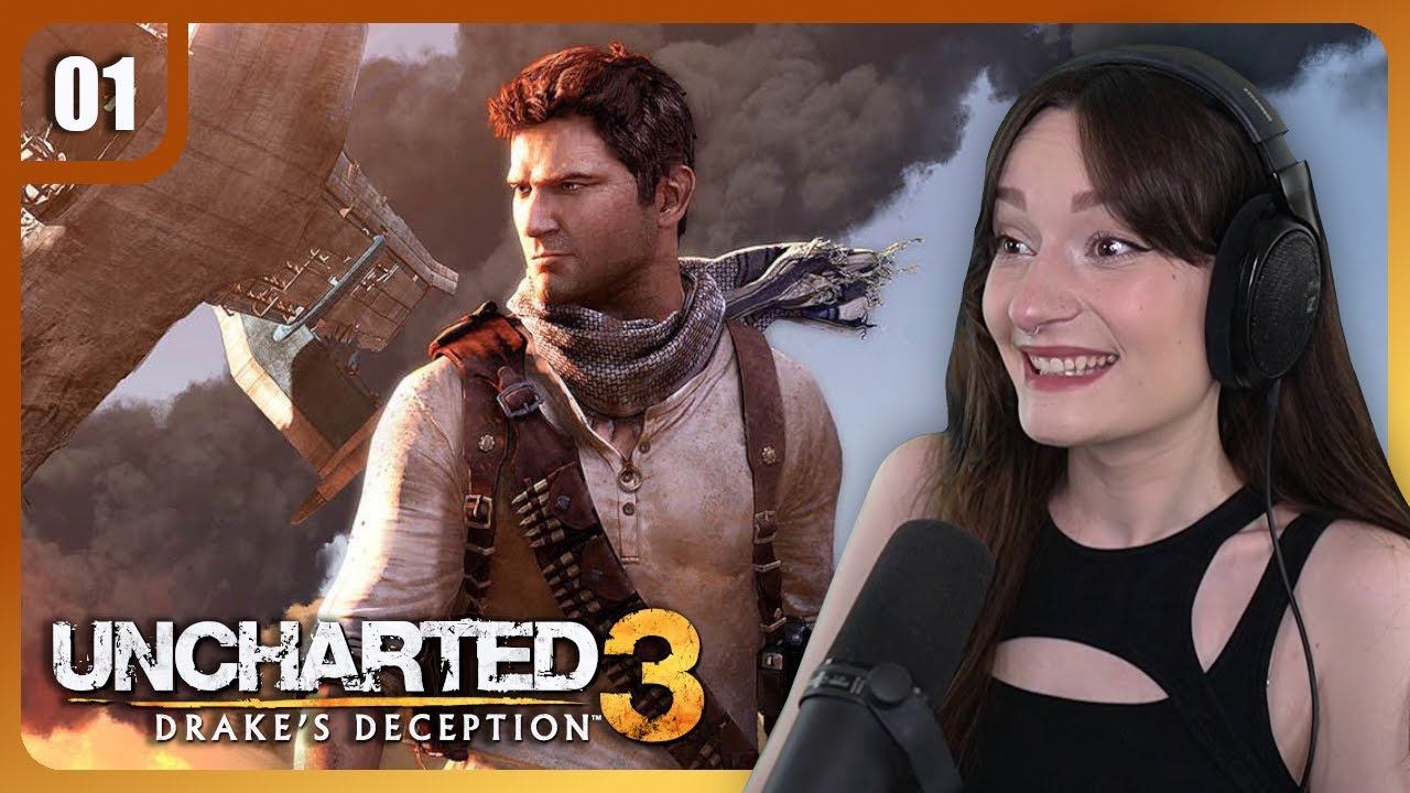 YouTube post by @WhimsyPsyche for The Oodie. Caption reads: Welcome to my first ever playthrough of Uncharted....