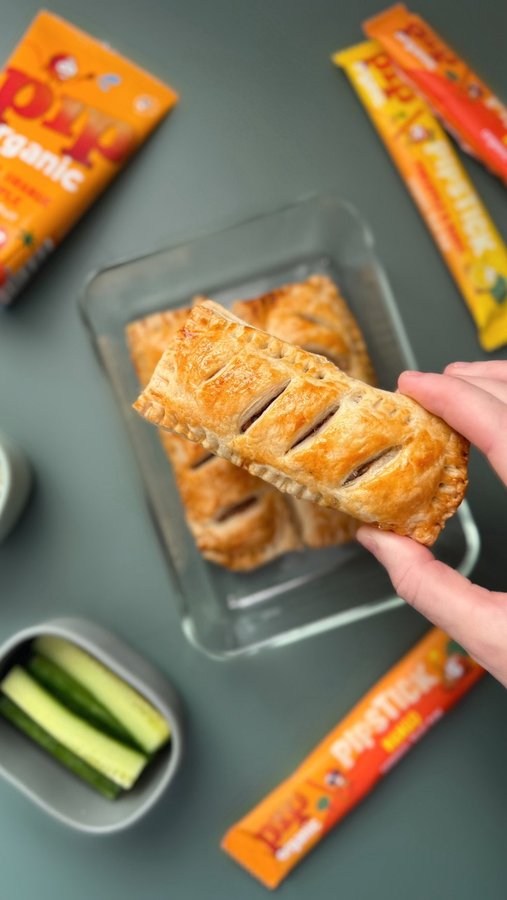 Instagram post by @tinytumsrecipes for Pip Organic. Caption reads: 3 bean veggie rolls 
Getting little ones to eat....