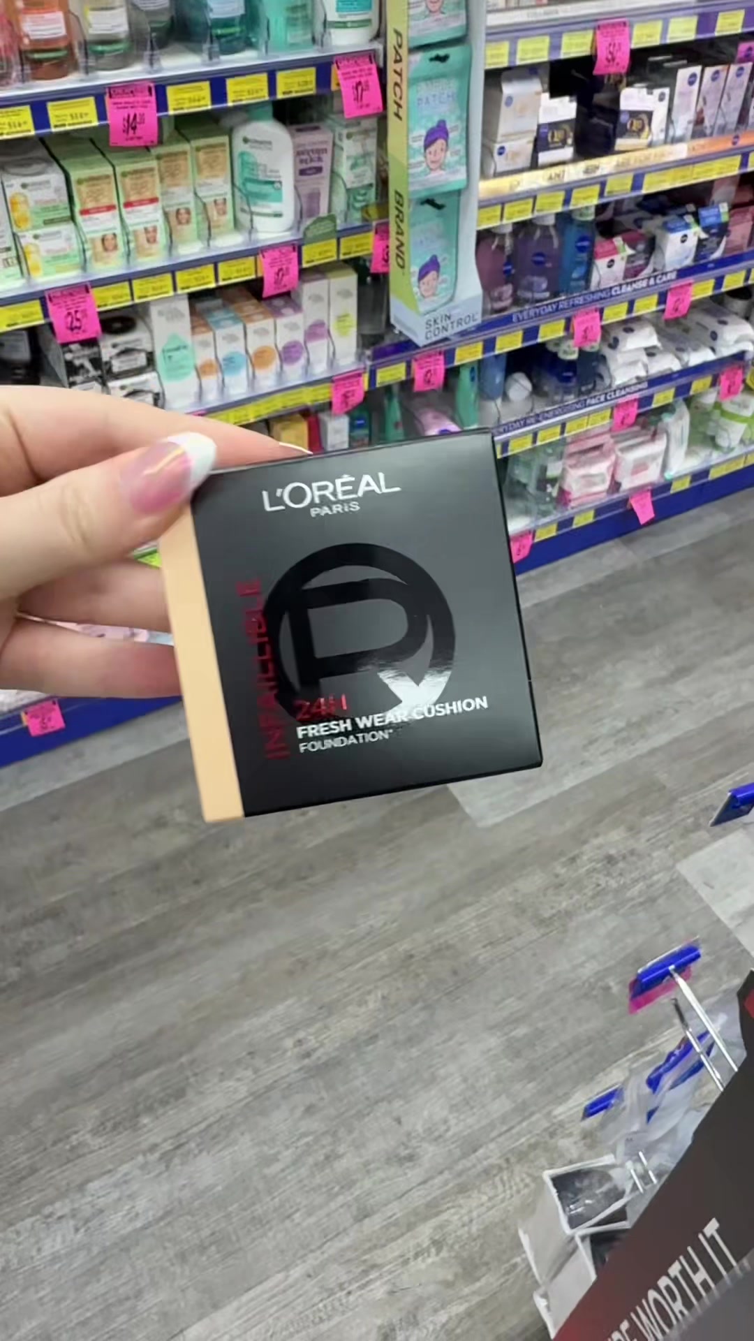 TikTok post by @ashleedaymua for Chemist Warehouse. Caption reads: [...] retail therapy! @L’Oréal Paris @Chemist....