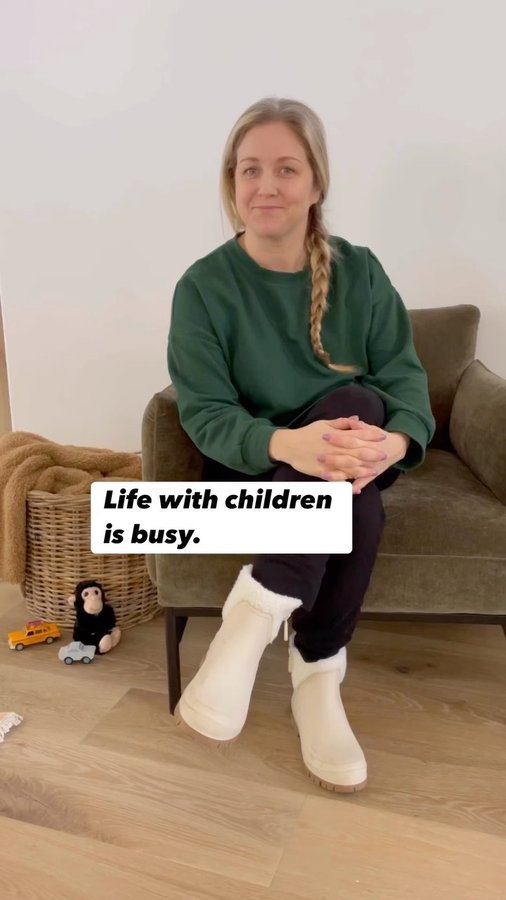 Instagram post by @stayathomeactivitymom for babyganics. Caption reads: Life with children is busy, but connecting with....