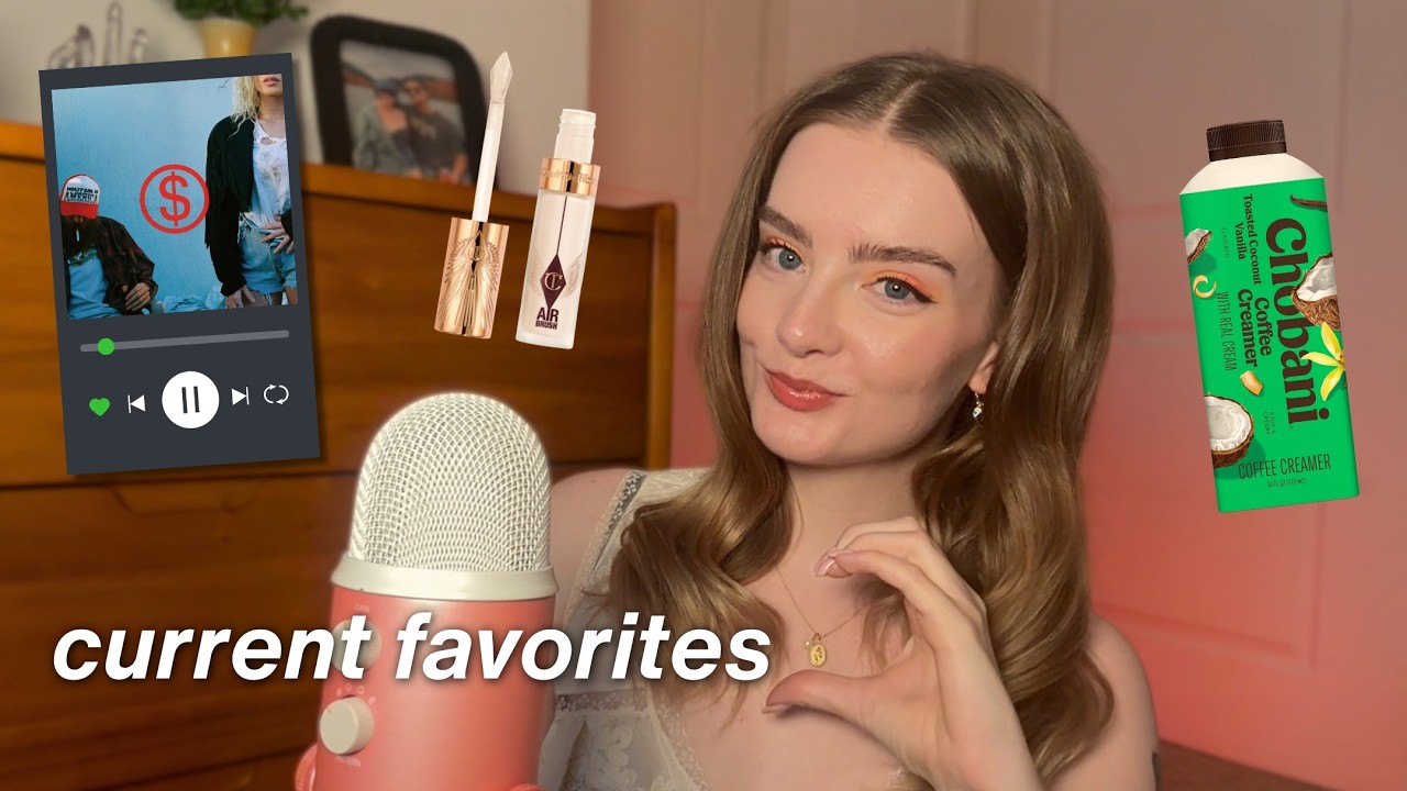 YouTube post by @HaleyJeanASMR for Ana Luísa Bolos e Doces. Caption reads: ASMR monthly favorites 🧺 🎮 makeup, snacks,....