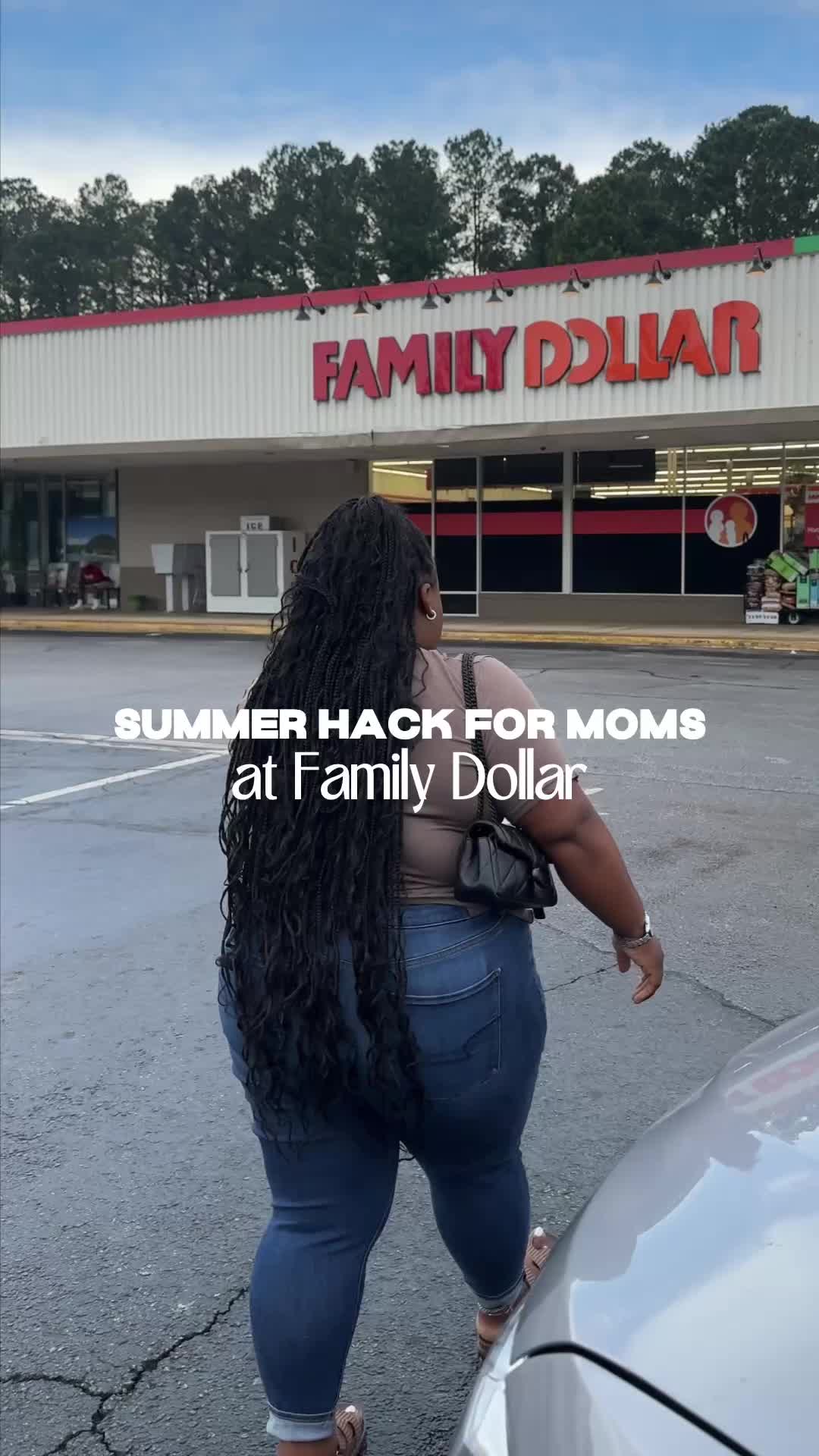 TikTok post by @janiceyalittle for Family Dollar. Caption reads: #ad Getting my summer essentials @Family Dollar....