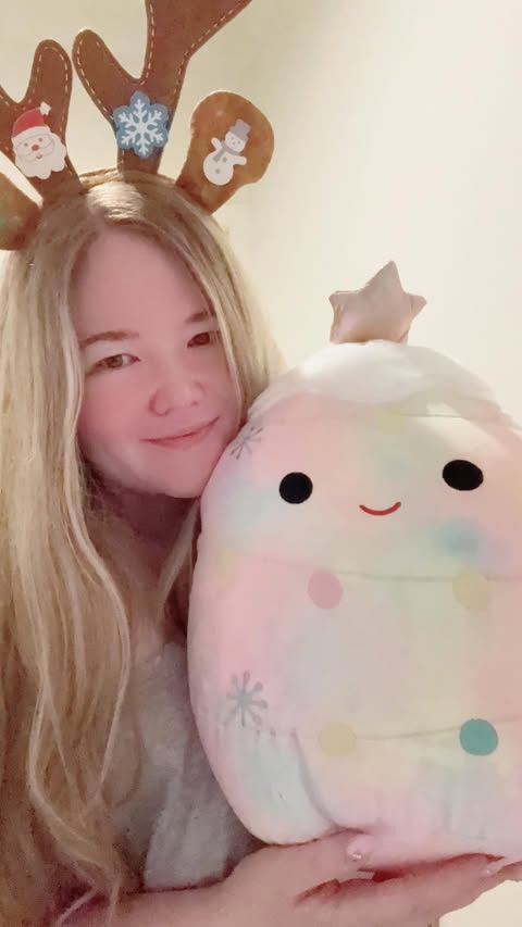 Instagram post by @hellomissemma for Squishmallows. Caption reads: Under the tree this Christmas, the @squishmallows....
